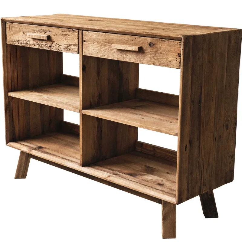 

Retro and old solid wood, log home use, dining side cabinet, living room locker, storage table, American style