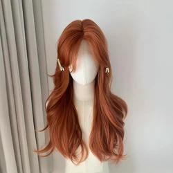 Ashely Orange Wig for Women Lace Front Big Wave Curly Long Synthetic wifor Cosplay Daily Use 24inch Pumpkin Color Halloween Wigs