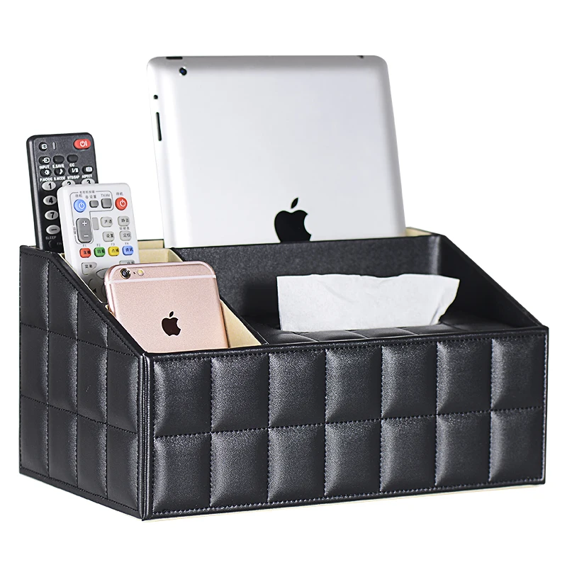 

PU Desktop Remote Control Tissue Storage Box