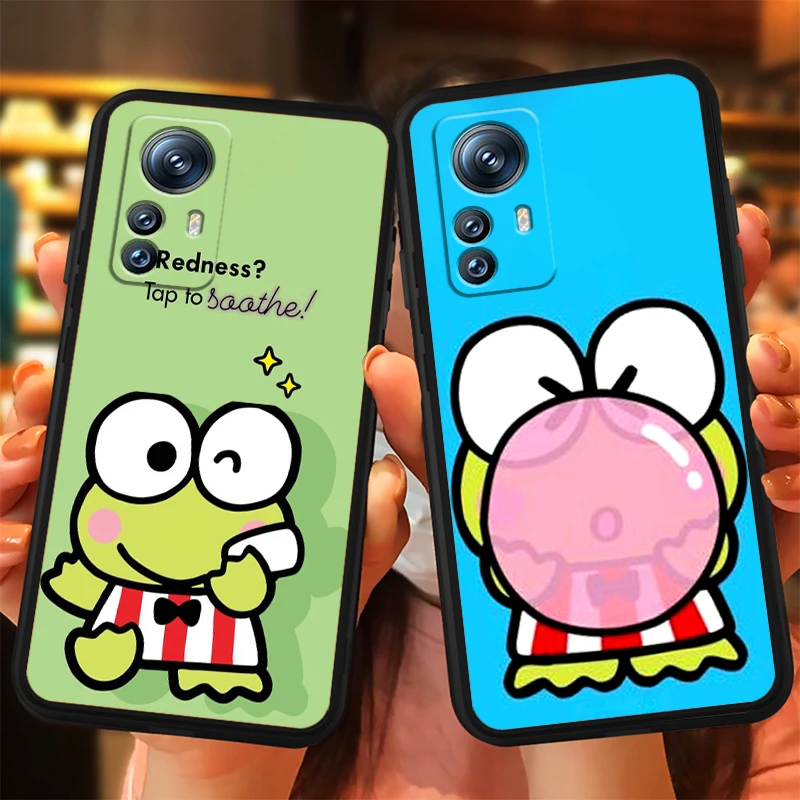 Sanrio Cute KEROKERO KEROPPI For Xiaomi Mi 14 13T 13 12T 12 11T 11i 11 10T 10 Pro Lite Ultra 5G Black TPU Phone Case