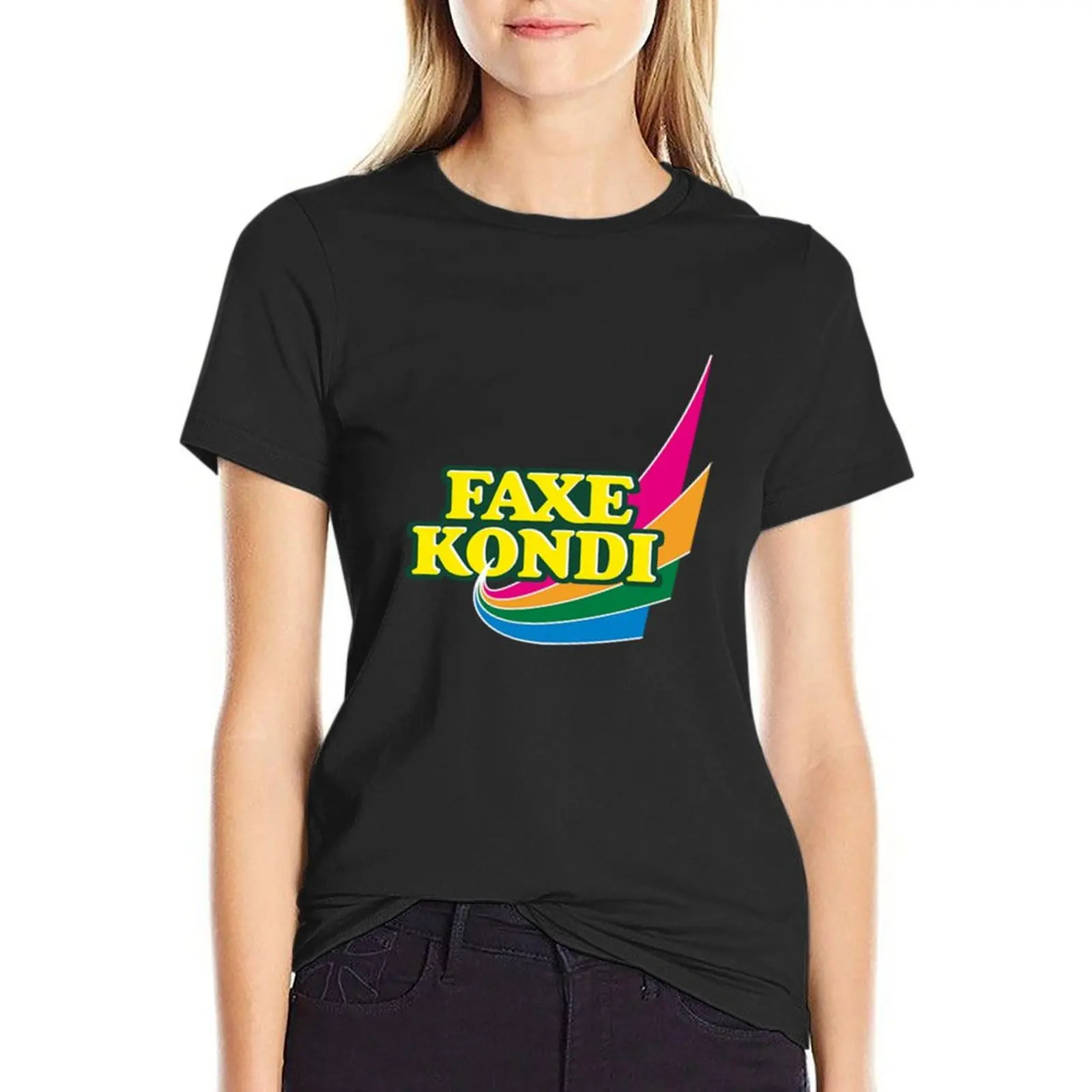 

faxe kondi logo T-Shirt quick drying aesthetic clothes cat shirts for Women