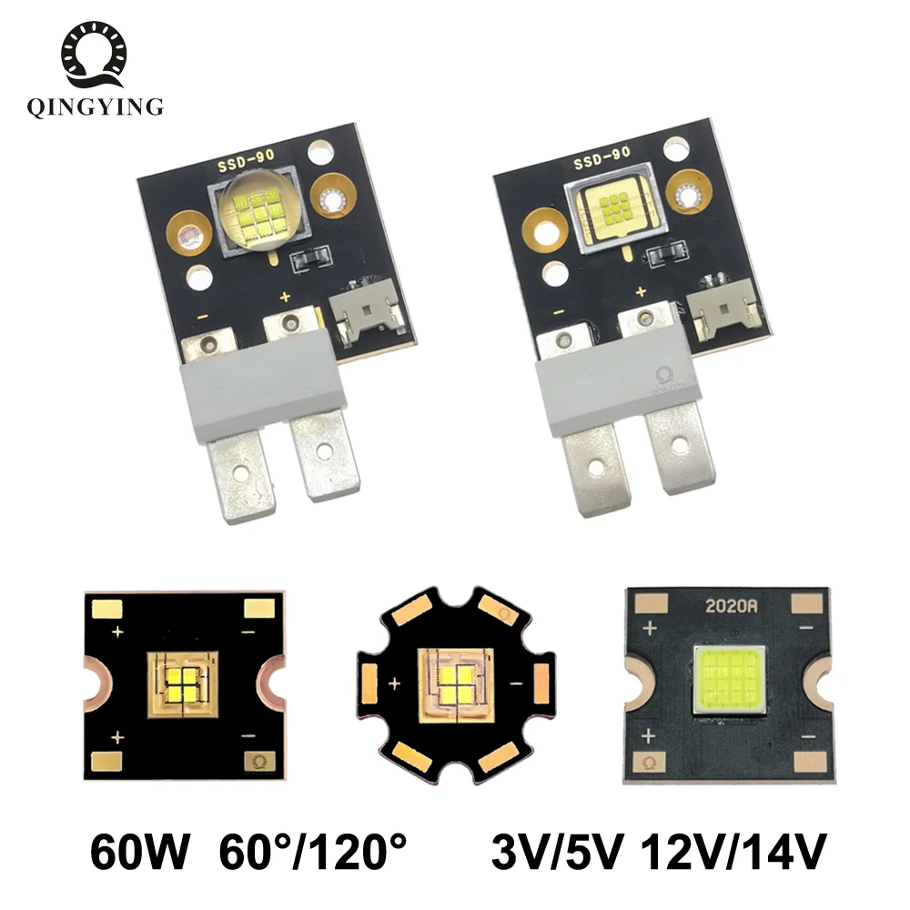 3V 5V 12V 60W Światło sceniczne LED dużej mocy COB Zimna biel 7000-8000K Do ruchomej głowicy Światło Follow Spotlight Disco Akcesoria do lamp
