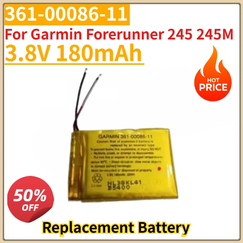 

New Replacement Smartwatch Battery 361-00086-11 3.8V 180mAh for Garmin Forerunner 245 245M Replacement Battery