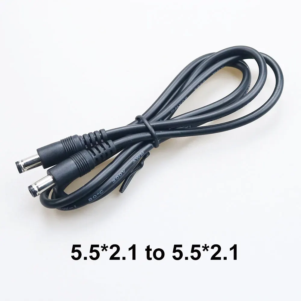 1/2/3M DC 5,5x2,1mm 5,5x2,5mm Verlängerungskabel Stecker auf Stecker/Buchse Stromversorgungsanschlusskabel für CCTV-Überwachungskameras