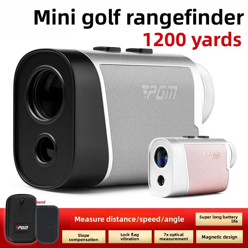 Golf Rangefinder Mini Pocket Edition Slope Compensation Lock Flag Vibration Magnetic Suction Waist Clip 1200 Yards
