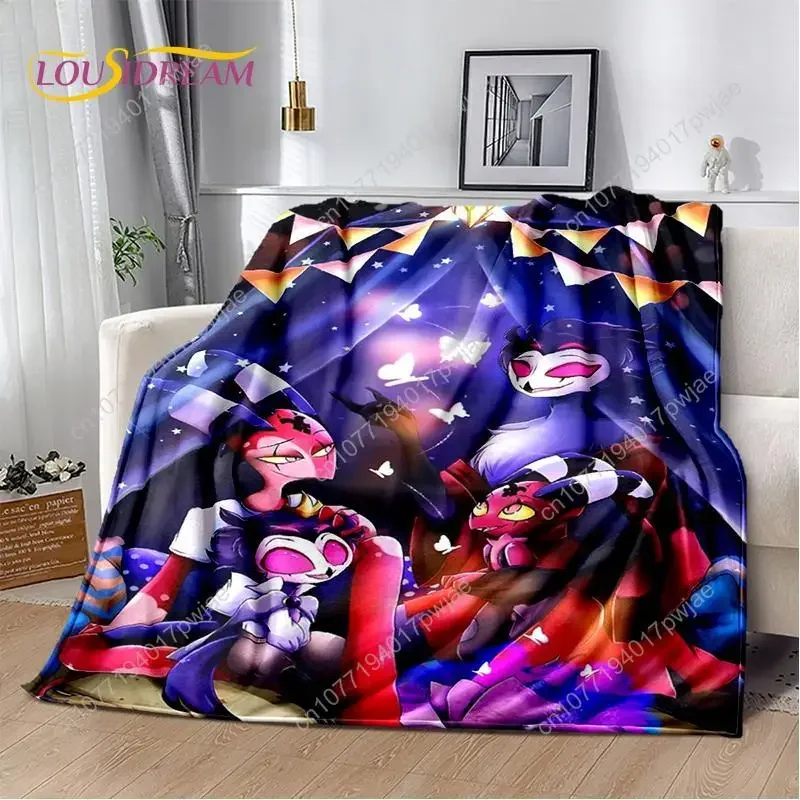 New H-Helluva Boss Blitzo Cartoon Soft Blanket Soft Throw Blanket for Home Bedroom Travel Cover Child Gift