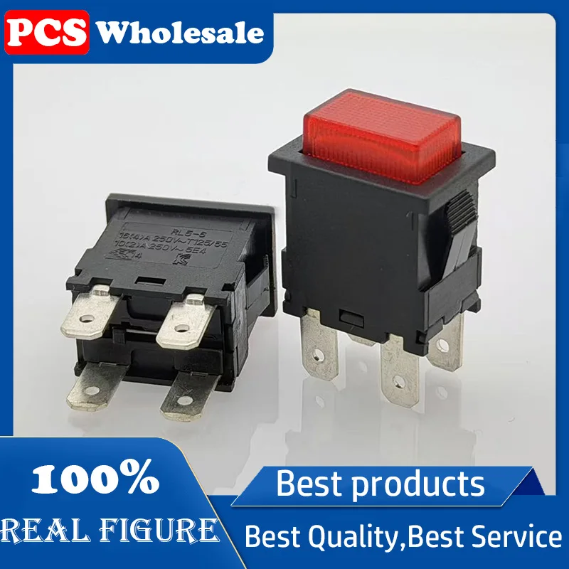 RL5-6-21 Ship-shaped lamped four-legged self-locking push-button switch 21*15mm switch 16A 250V