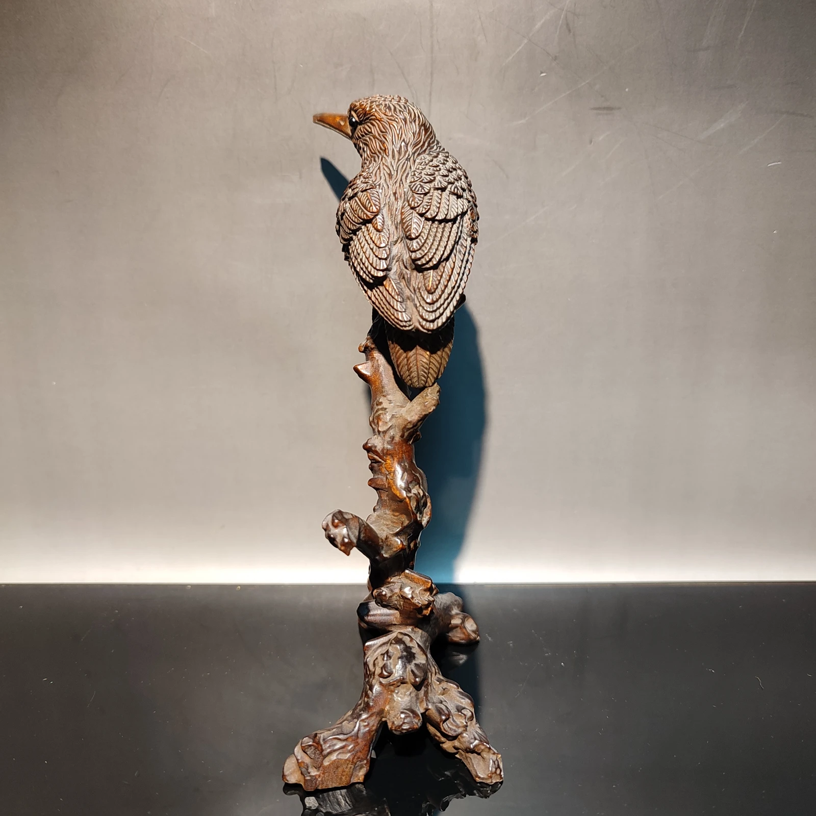 Wooden Bird Carving Wood Decoration Statues Home Decor Sculpture Woodpecker Rare decorative sculpture home decor