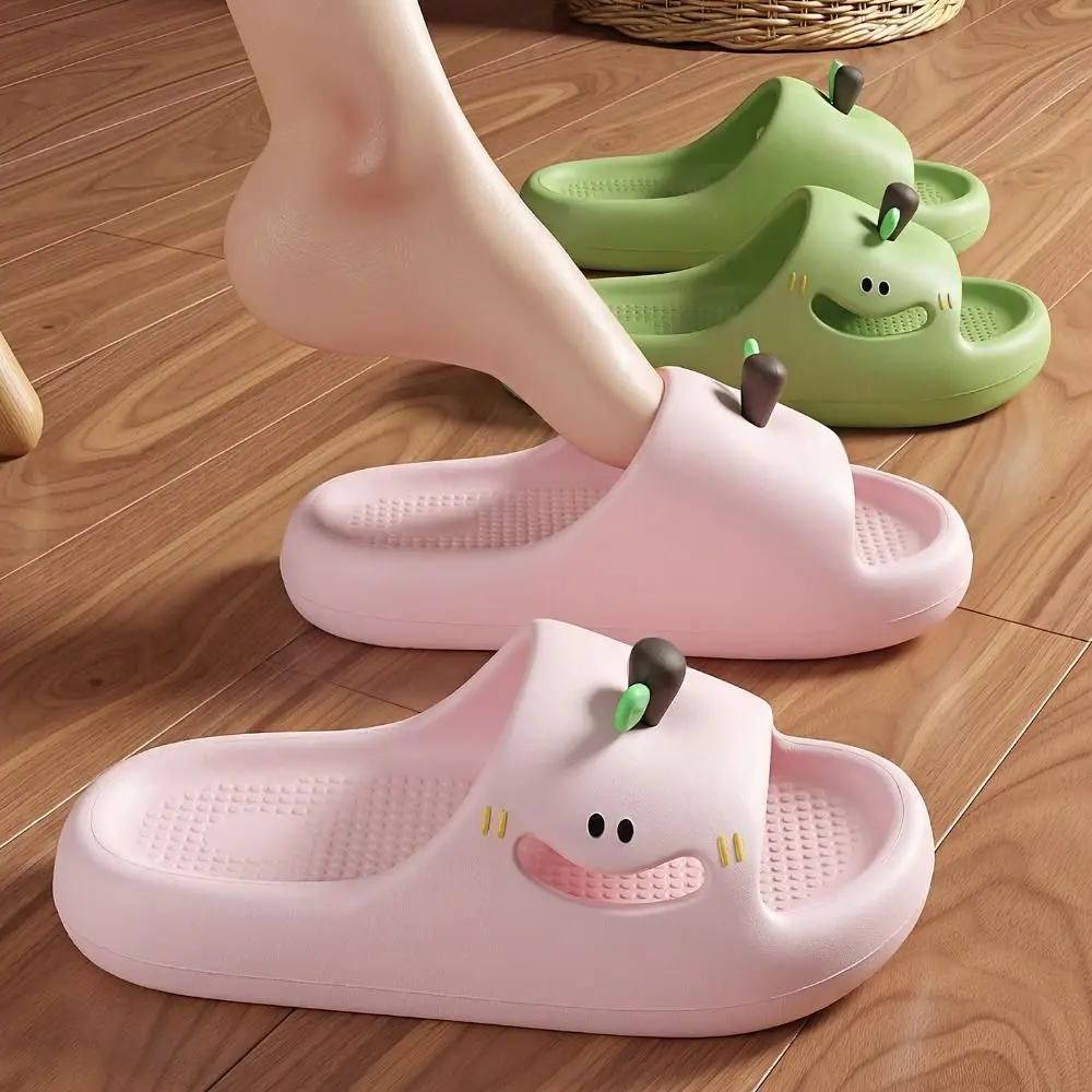 EVA Women's Fruit Slippers Anti-slip Cute Cartoon Style Beach Shoes Candy Color Soft Sole Thick Platform Slippers