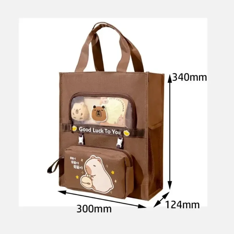 Grote Capaciteit Draagtas Schooltas Cartoon Waterdichte Capibara Handtas Zes-Laags Draagbare Studenten Tutorial Bag Studenten