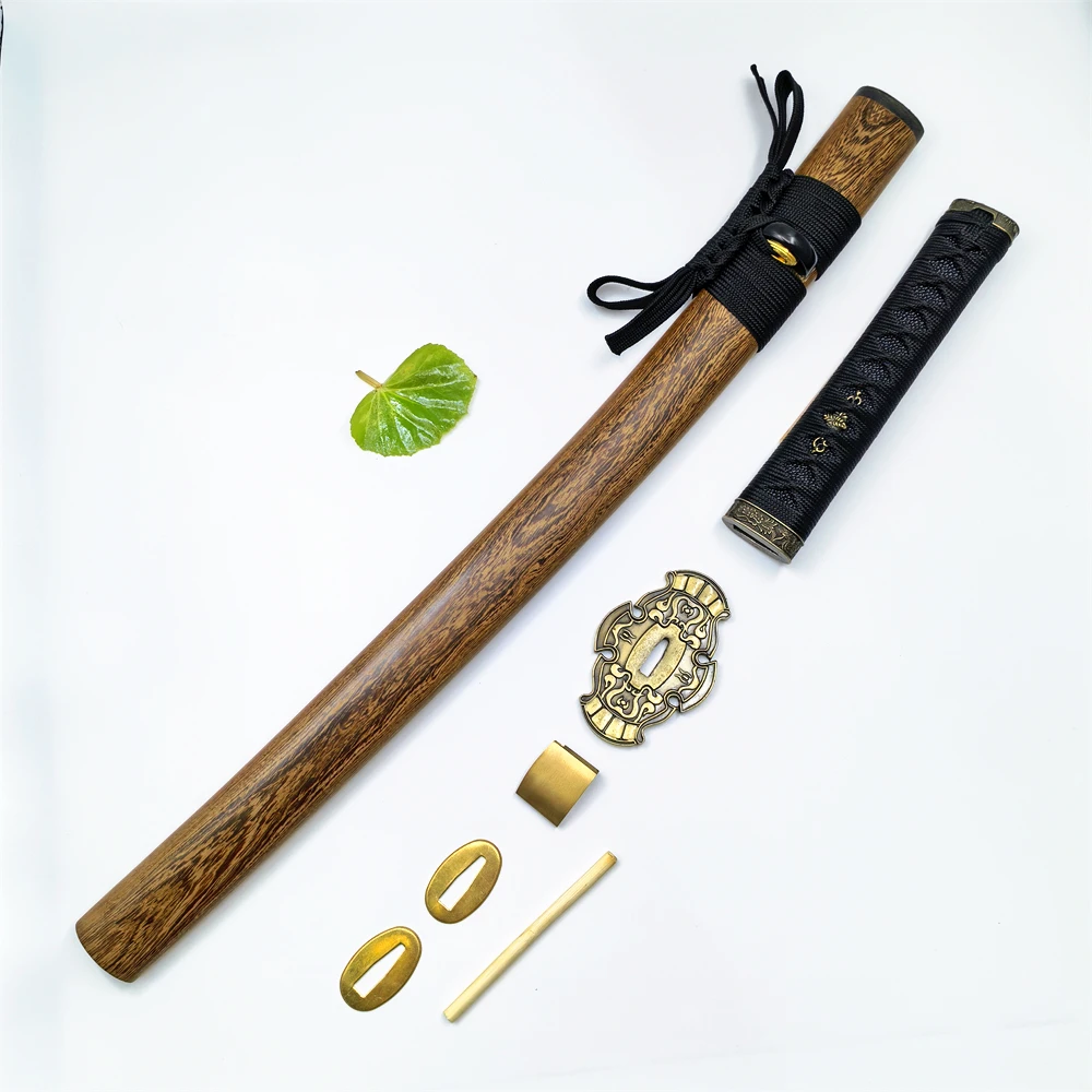 56cm Rosewood Saya 20cm Tsuba Handle Alloy Tsuka Brass Habaki Seppa For Japanese Sword Wakizashi Katana Scabbard Set Fittings
