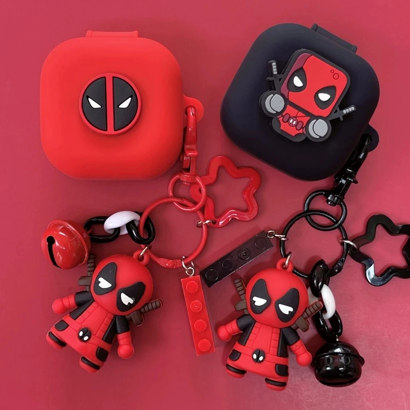 For Samsung Galaxy Buds 4 Pro Bandai Marvel Deadpool Earphone Case Silicone Wireless Earbuds Protective Cover With Keychain