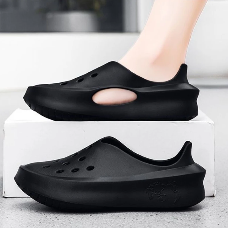 

Уличная мягкая обувь с закрытым носком и отверстиями для мужчин, пляжная обувь 39, Новое поступление, дизайн 202, дышащие мужские сандалии из ЭВА