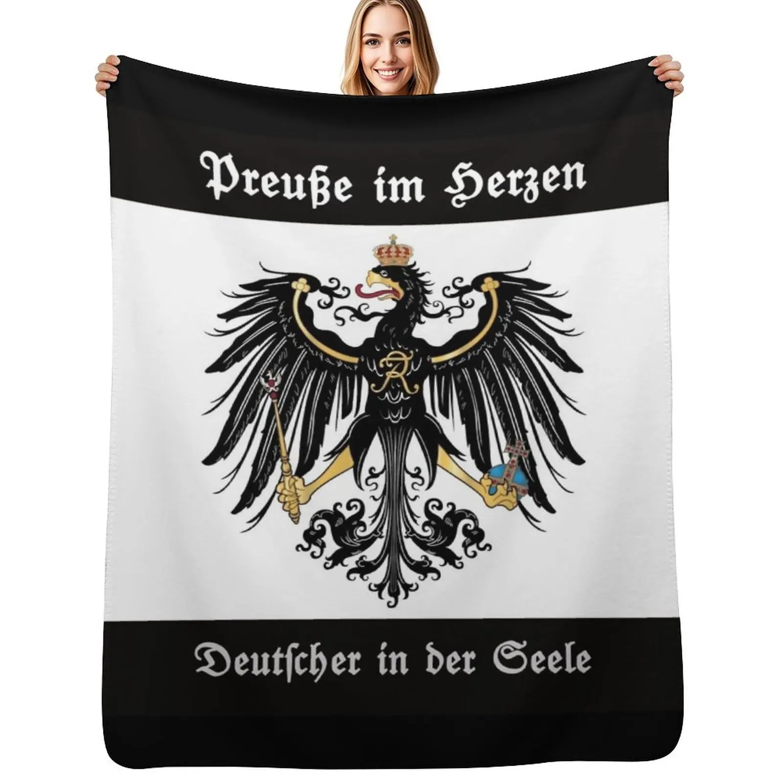 

Prussian in heart - German in soul Throw Blanket Soft Comfort Blanket for Reading Watching TV