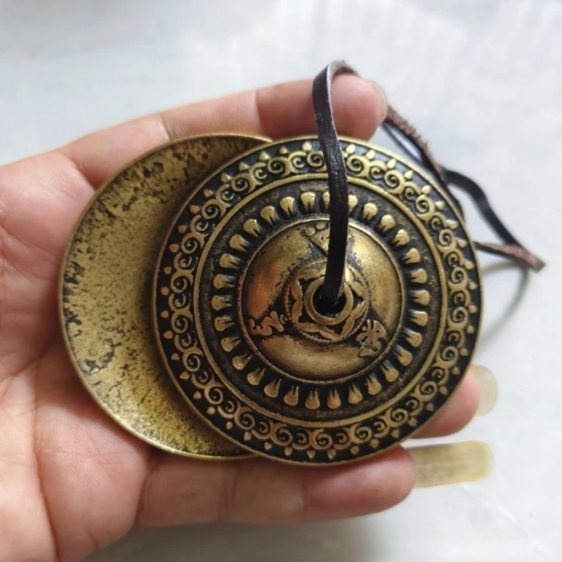 Brass Hand Bells Nepal Handmade Hand Bell Meditation Tibetan Bells Children's Musical Bell Traditional Handicrafts Percussion