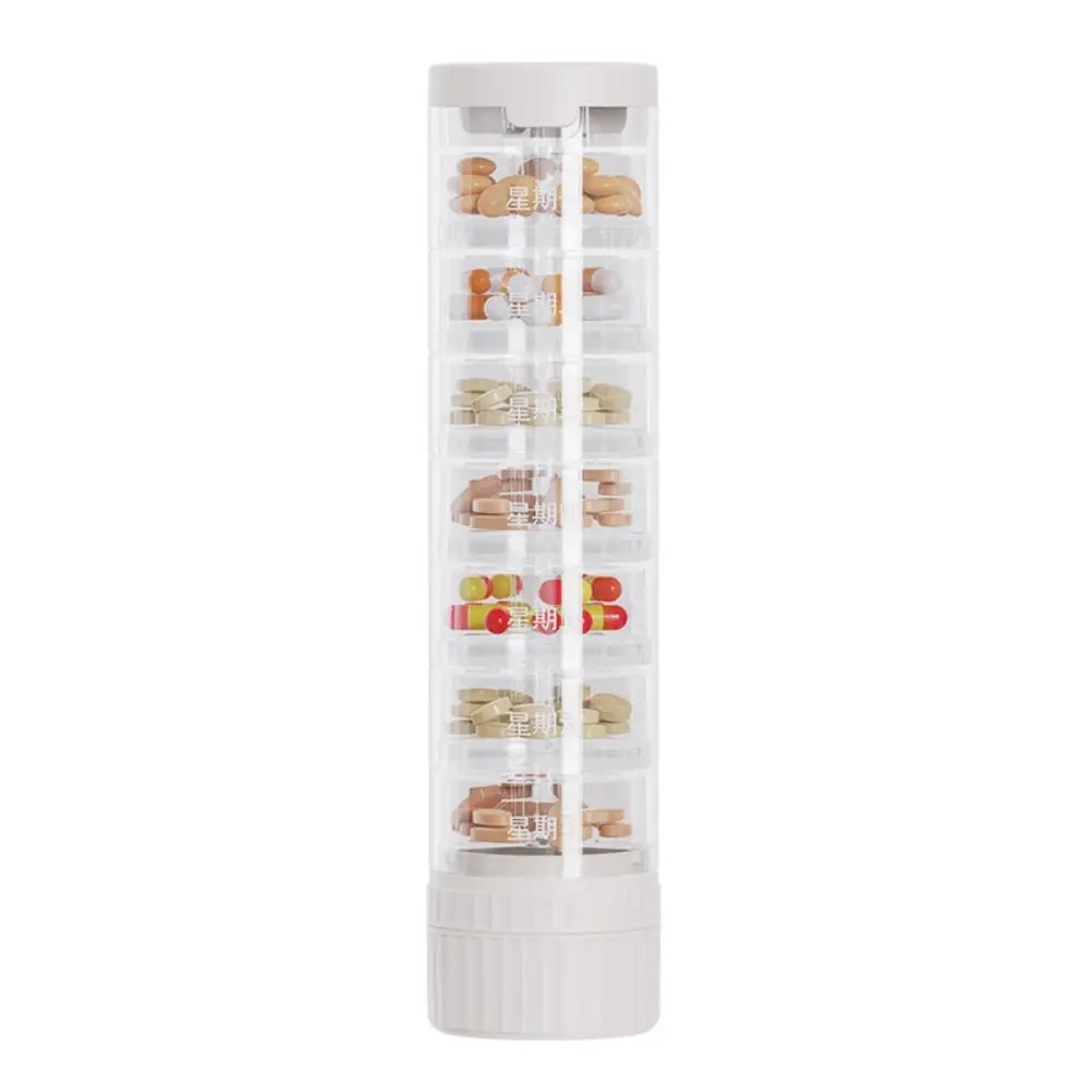 

Multi-purpose 4 in 1 7 Days Pill Box Multi Grids Sealed Pill Case Dustproof with lid Pills Storage Box Travel