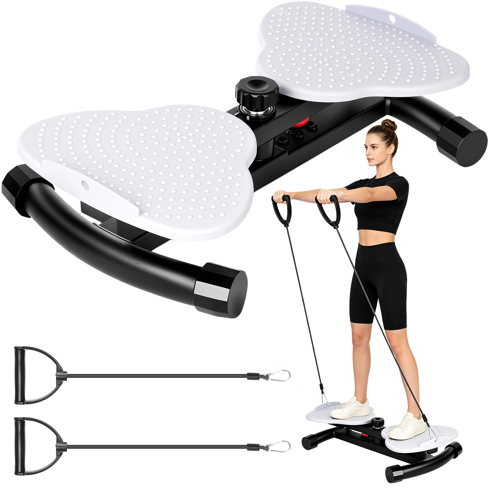 Waist Twister Board 130kg Attrezzatura per Allenamento Completo del Corpo da Casa con Fasce Elastiche per Vita, Addome, Braccia, Cosce e Brucia Grassi