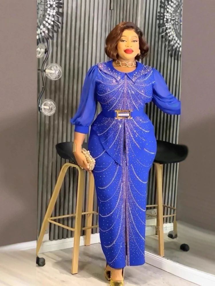 

Элегантные африканские платья для женщин, большие размеры, вечернее длинное платье с блестками, Дашики, наряды в Анкаре, халат, африканская одежда 2026