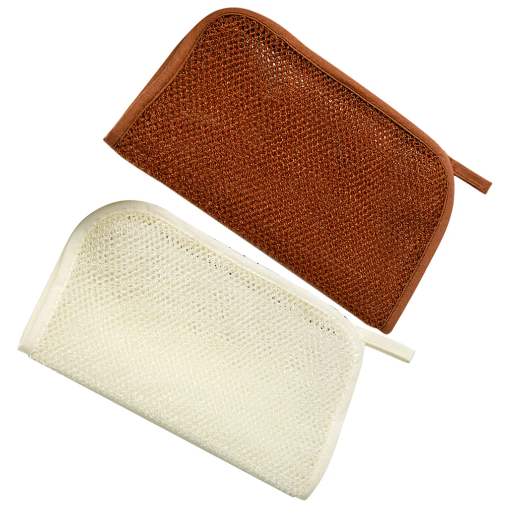 

2pcs Double Nylon Bath Towel Exfoliating Tool African Net Scrubbing Bath Net Shower Sponge Body Gift