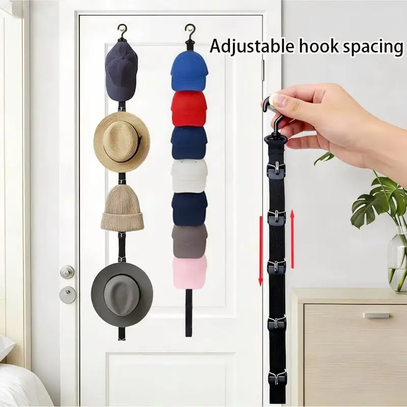 (Baseball Cap Storage Organizer Holds 8/9 Caps Durable Space Saving Hat Holder for Home Closet Wardrobe Organization)