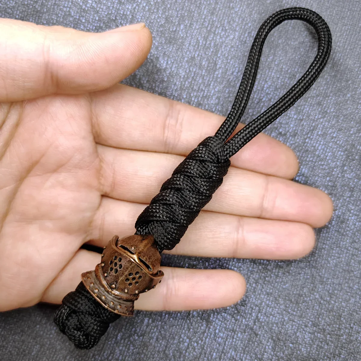 Vintage Hand-knitted Lanyard Keychain Biker helmet Pendant Paracord Rope weave Accessories Bag Hanging Handmade Car Keyring