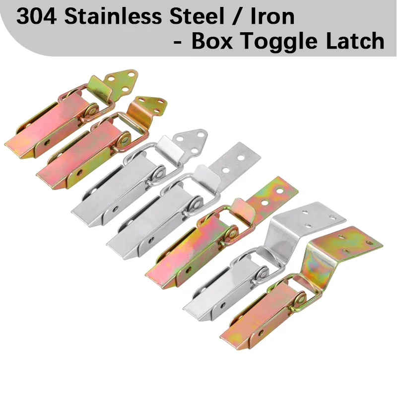 Heavy Duty Stainless Steel & Color Zinc Iron Toggle Latch Safety Lock Catch for Toolbox Wooden Case Small Box Hardware Fitting