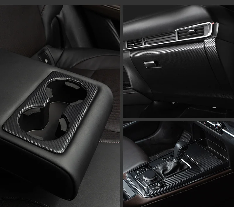 For MAZDA CX-30 modified sticker special carbon fiber interior sticker door anti-kick gear protective film New arrivals
