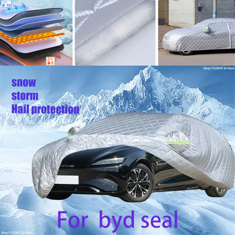 For byd seal Outdoor Cotton Thickened Awning For Car Anti Hail Protection Snow Covers Sunshade Waterproof Dustproof