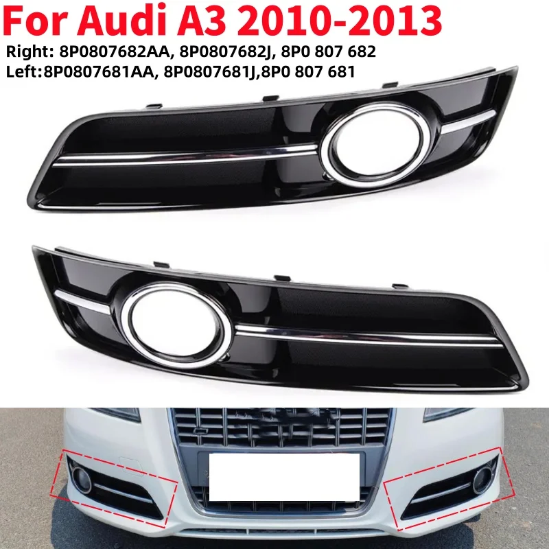 

1/2 шт. рамка противотуманной фары автомобиля передний бампер крышка противотуманной фары правая/левая рамка лампы решетка для Audi A3 2010-2013