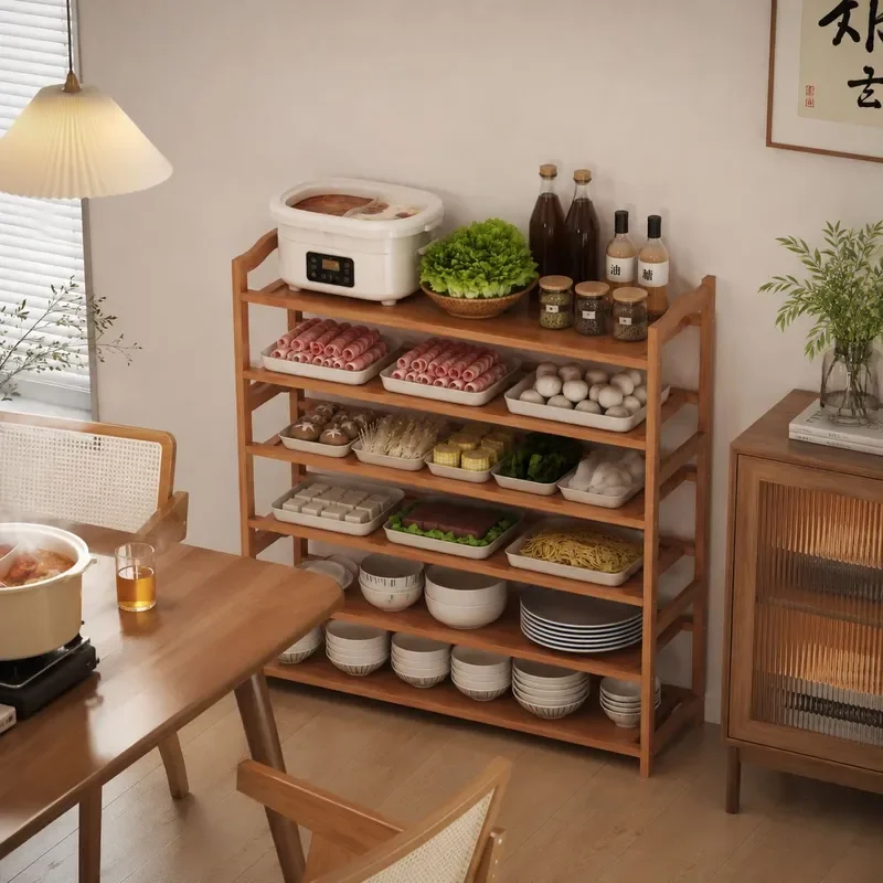 Hot pot side dishes, vegetable rack, kitchen preparation multi-layer rack, hotel hot pot restaurant barbecue shop, vegetable