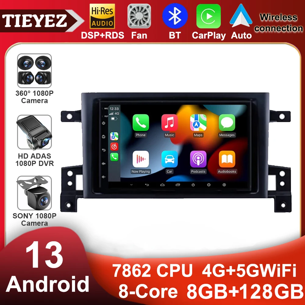 

7" 4G+WIFI Android 13 Car Radio Multimedia Video Player GPS Navigation For Suzuki Grand Vitara 3 2005-2015 Head Unit AutoRadio