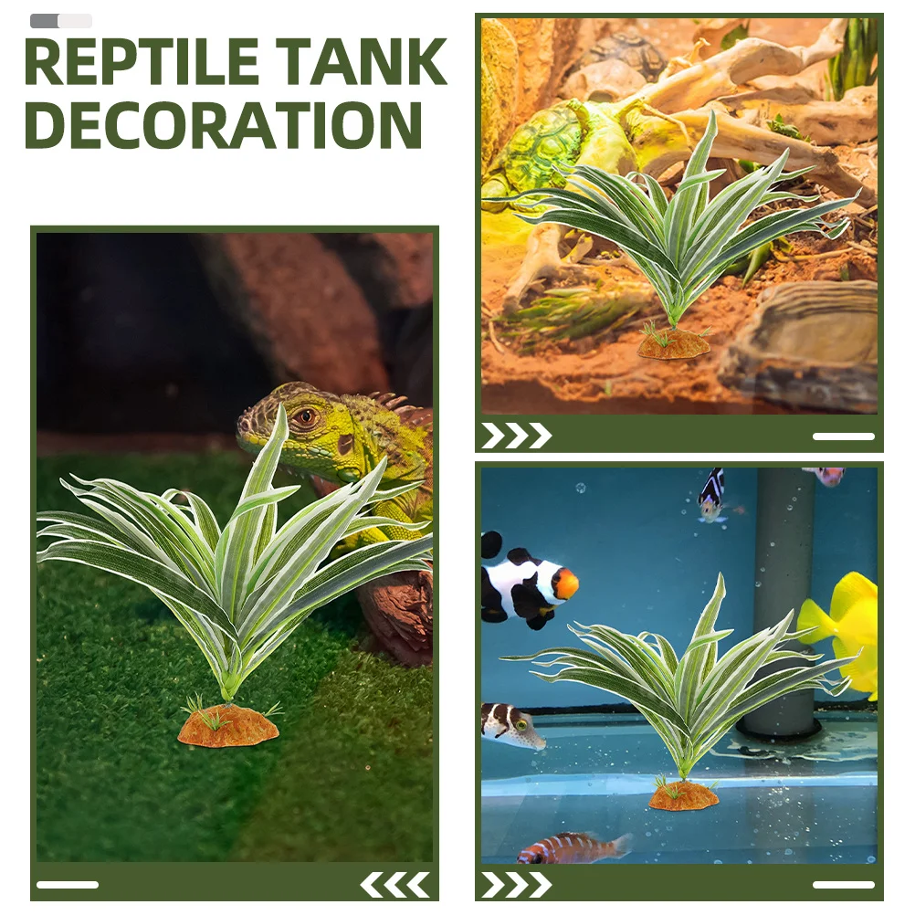 

2Pcs Simulated Plant Decoration Durable Resin Plastic Reptile Tank Ornament Lifelike Climbing Plant for Terrarium Landscape