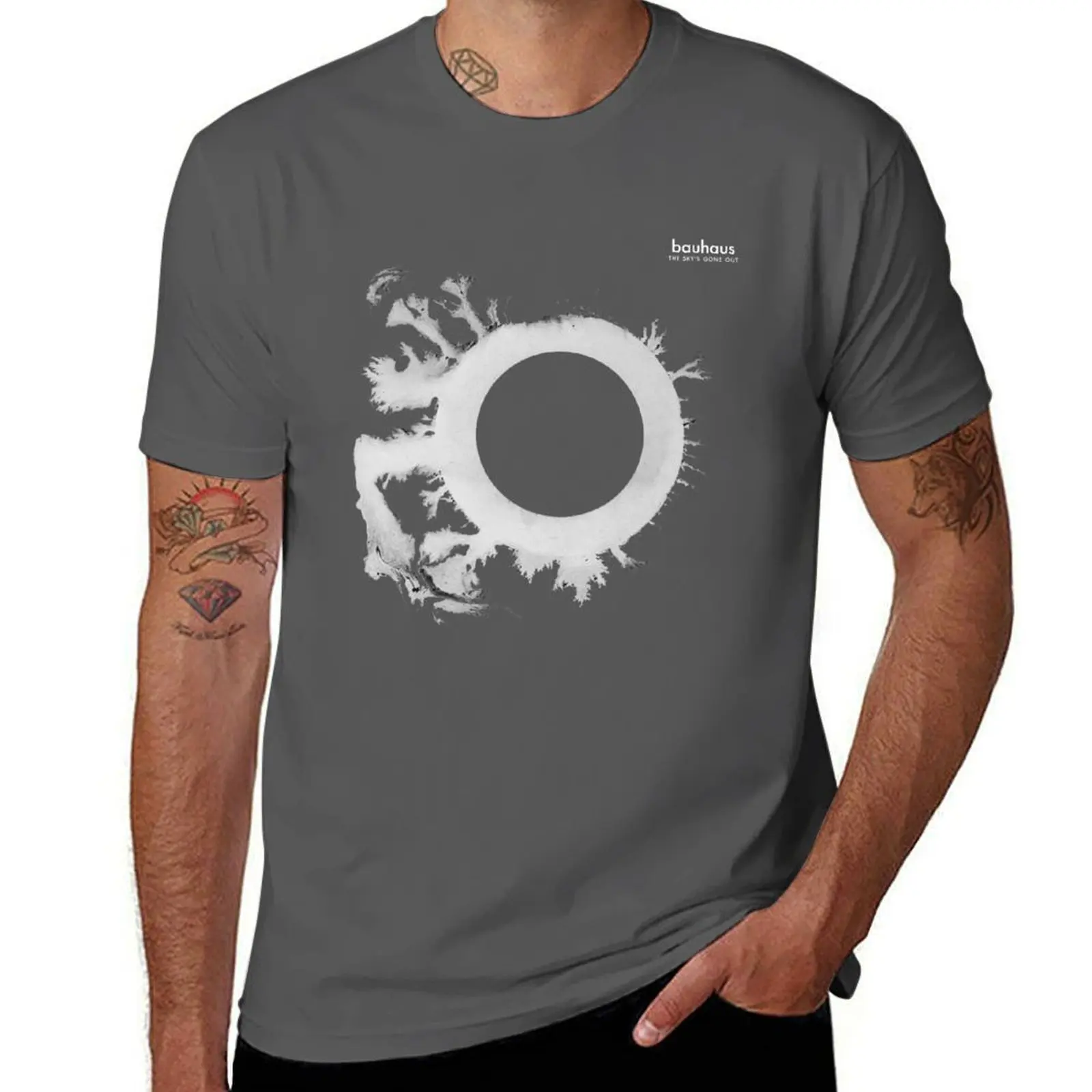 Bauhaus the sky's gone out post punk 80s retro black and white artwork T-Shirt UV Sun Protection Tee Shirt