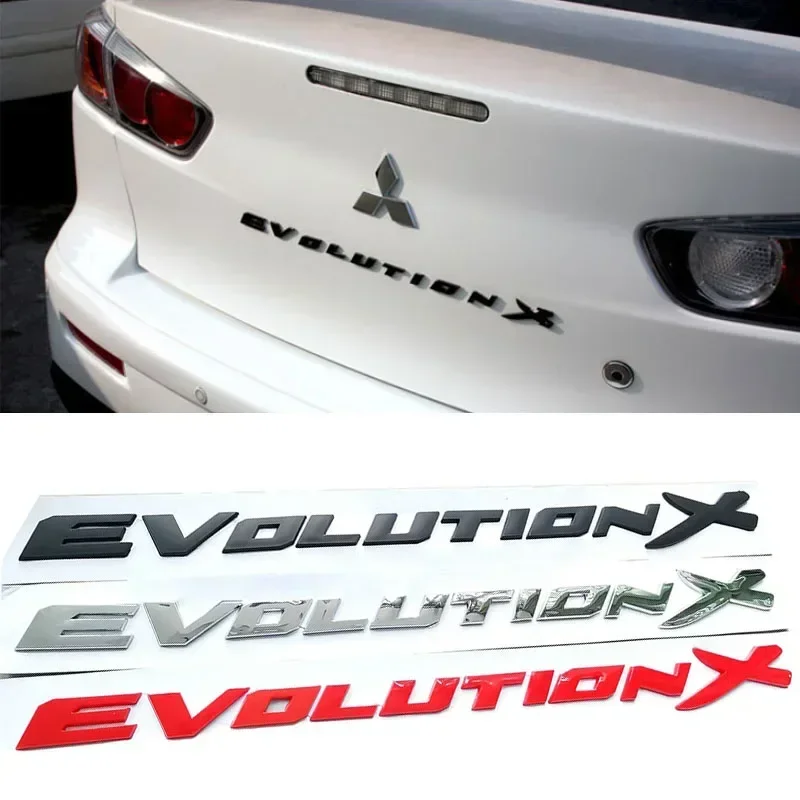

ABS Letters Decals Car Rear Trunk Emblem Sticker for Mitsubishi Evolution X Badge EVO Pajero Lancer 9 10 ASX L200 Eclipse