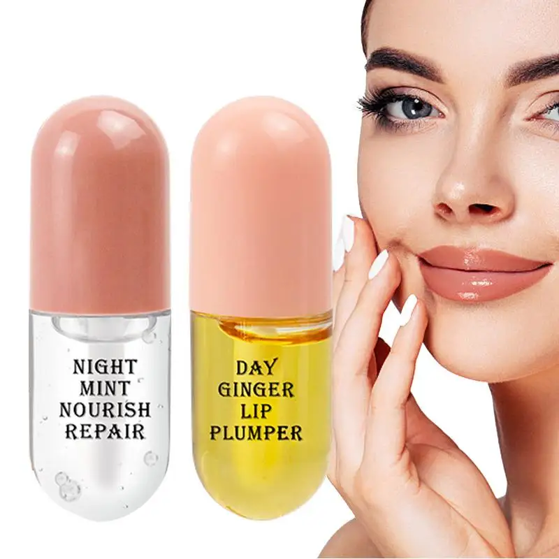 Potenciador de labios, Plumper labial con extractos de menta de jengibre y vitamina E, Serums para el cuidado de los labios, hidratante y regordeta, Reduce las líneas finas aumentadas