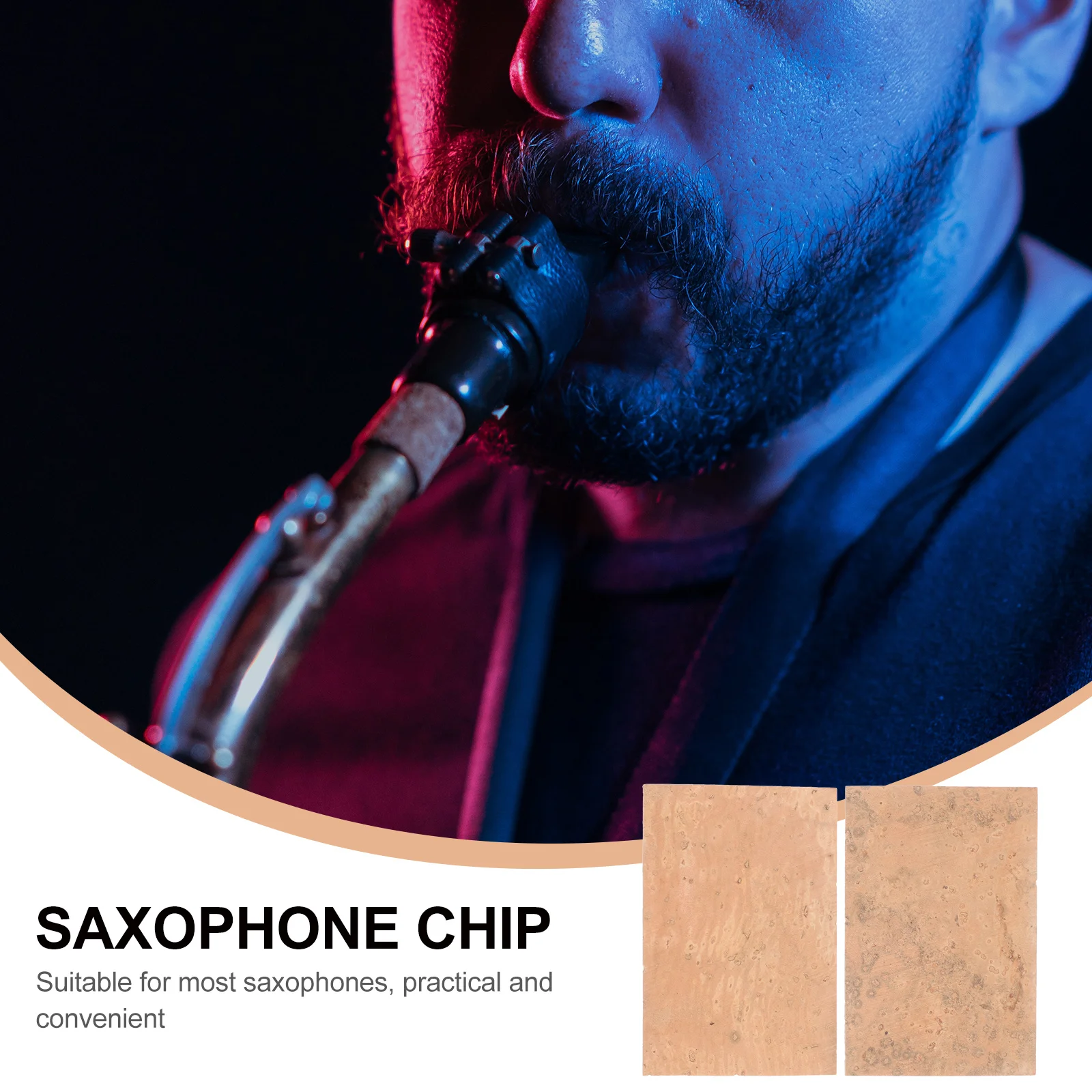 2Pcs Sax Neck Cork Natural Cork Pads Flexible Noise Resistant Woodwind Instrument Replacement for Alto Soprano Tenor Saxophones