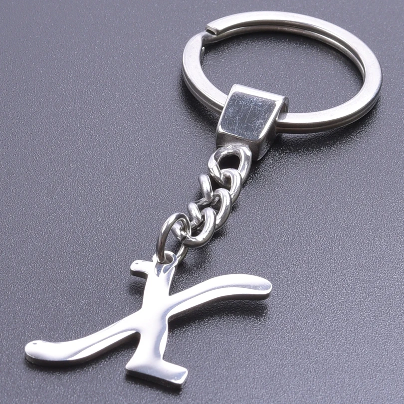 Letters Key Chain Stainless Steel Jewelry Women/Men Accessories Supplies Key Ring Big Alphabet Bag Ornaments Car Key Holder Gift