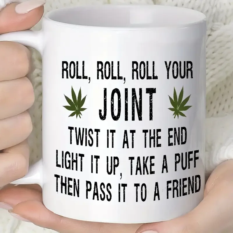 Cross-border brewing humor rolls up your ceramic coffee cup, ideal for all seasons and gifts