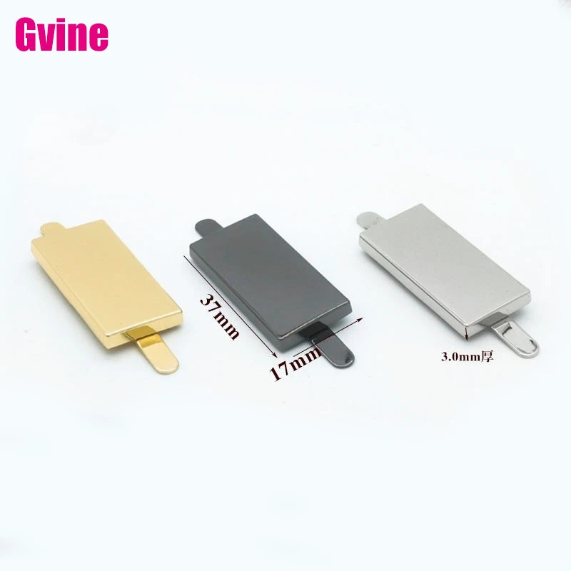 

10Pcs Rectangle Label Buckle Laserable Metal Garment Labels Tag Plate Clip Clasp Tag for Bag Accessories Luggage Hardware