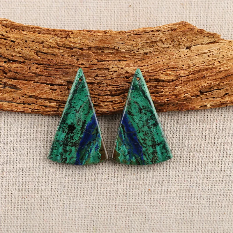 B&F Chrysocolla Earring Beads, handmade from natural stones, are ideal for jewelry making and part of jewelry - making supplies