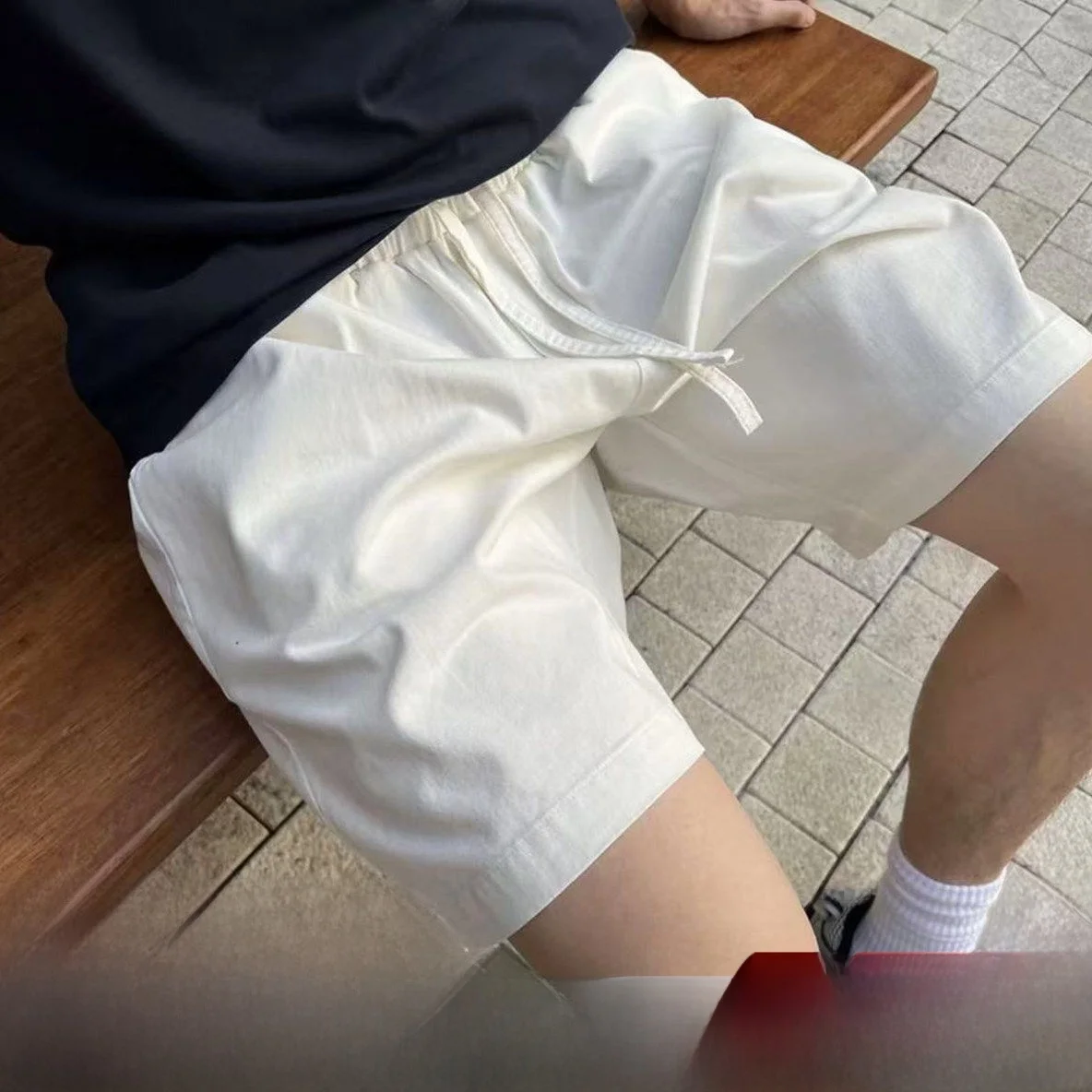 retro-japanese-style-men's-cotton-linen-shorts-summer-skin-friendly-comfortable-breathable-elastic-waist-straight-casual-pants
