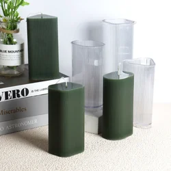 Geometric Cylindrical Acrylic Mold Triangular Resin Gypsum Mould Cube Stripe Candle Making Candlelight Dinner Decor Incense Gift