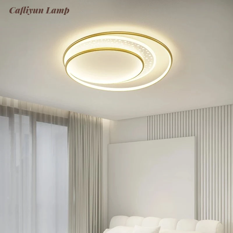 Nordic Kroonluchter Rond Led Plafond Goud Voor Slaapkamer Woonkamer Hotel Plafondverlichting Home Art Decor Glanzende Binnenverlichting