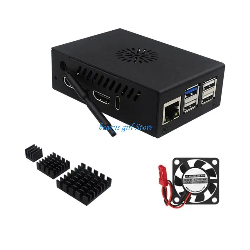 

C7AB Aluminum Enclosure Case With Cooling Fan Efficient Protective Box For Orange 5