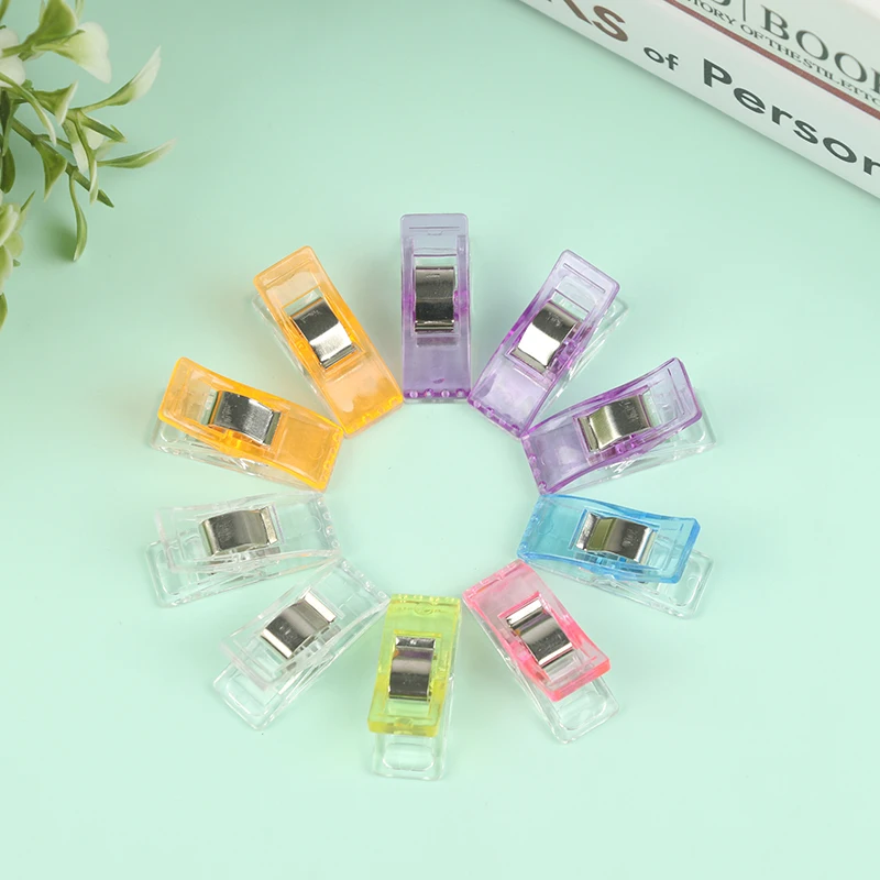 10Pcs Sewing Multicolor Plastic Clip Fabric Clamps Patchwork Craft Clothing Clip