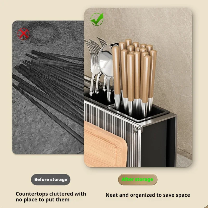 New Kitchen Organizer-Knife Block Holder, Utensil & Cutlery Caddy, Space-Saving Accessories Kitchen Accessories Organizer