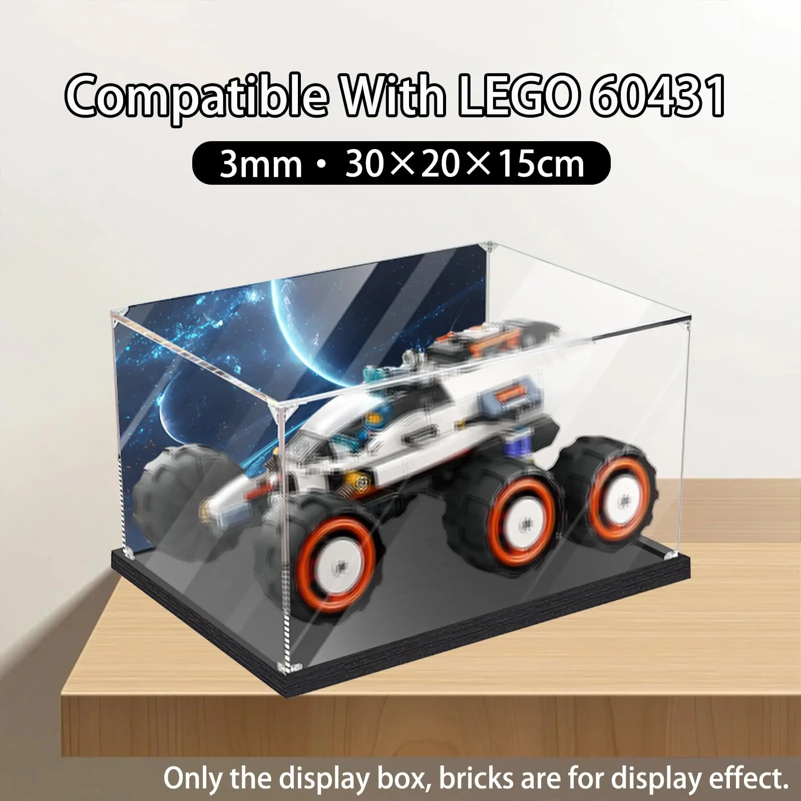 

Acrylic Display Case for Lego 60431 Space Explorer Rover and Alien Life Model - Clear Dustproof Storage Box (Model Not Included)