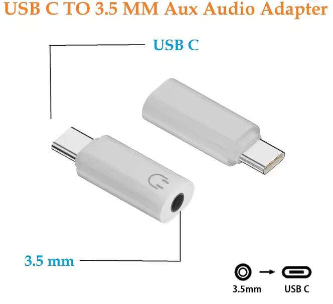 Adattatore audio jack USB tipo C a 3,5 mm Adattatore USB C da 3,5 mm Aux Convertitore per auricolari TypeC per Iphone15 Samsung Xiaomi Huawei