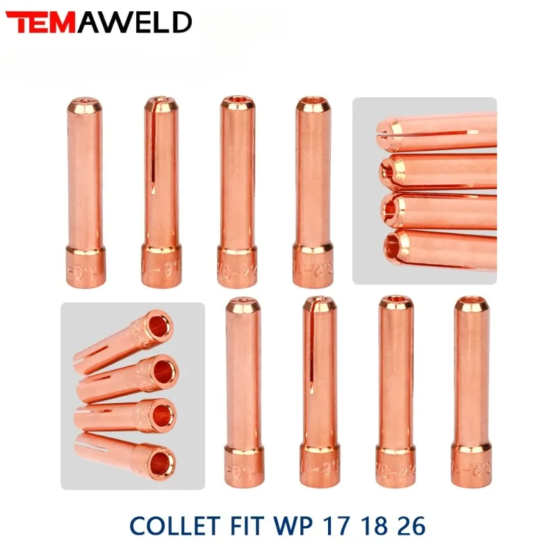 

10PCS Collet 10N22 10N23 10N24 10N25 /1.0mm /1.6mm /2.4mm /3.2mm fit TIG Welding Torch SR/WP-17 WP-18 WP-26 Welding To