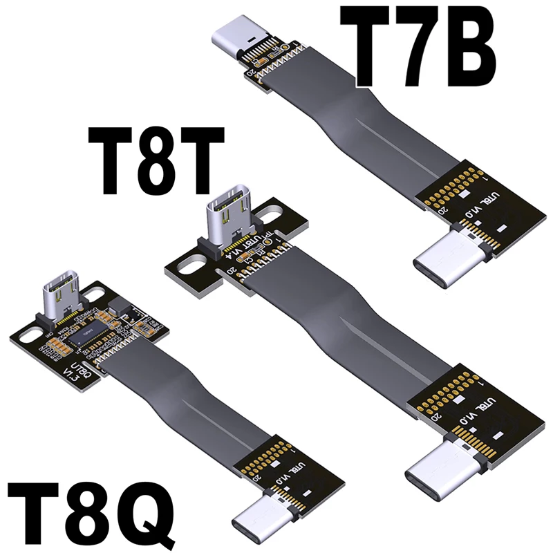 

USB 3.2 Type-C Male to Type-C Female Flat Cable for Data Sync&Charging Built-in USB Device